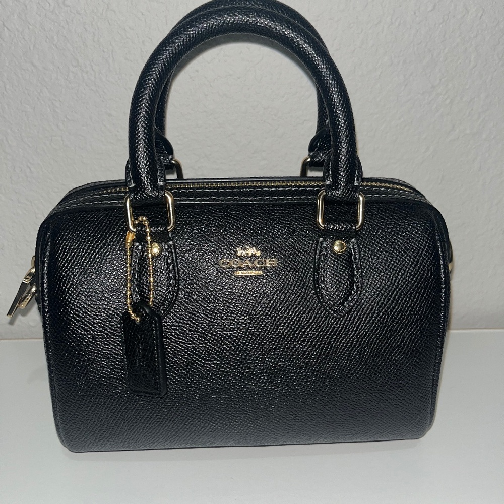 Coach Mini Rowan (Black/Crossgrain Leather)